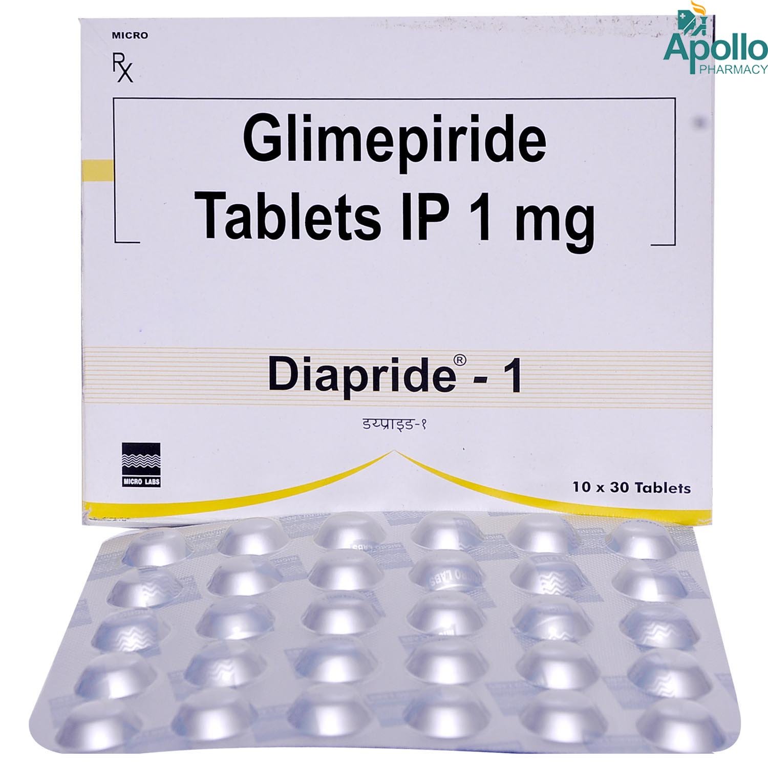 Diapride-1 Tablet 30's, Pack of 30 TABLETS Diapride-1 Tablet 30's, Pack of 30 TABLETS