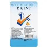 Digene Tablets Acidity &amp; Gas Relief Orange flavour 15'S, Pack of 15 TabletS