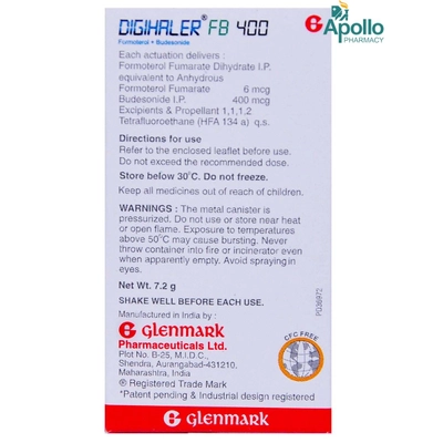 Digihaler FB 400 Inhaler 120 mdi, Pack of 1 INHALER