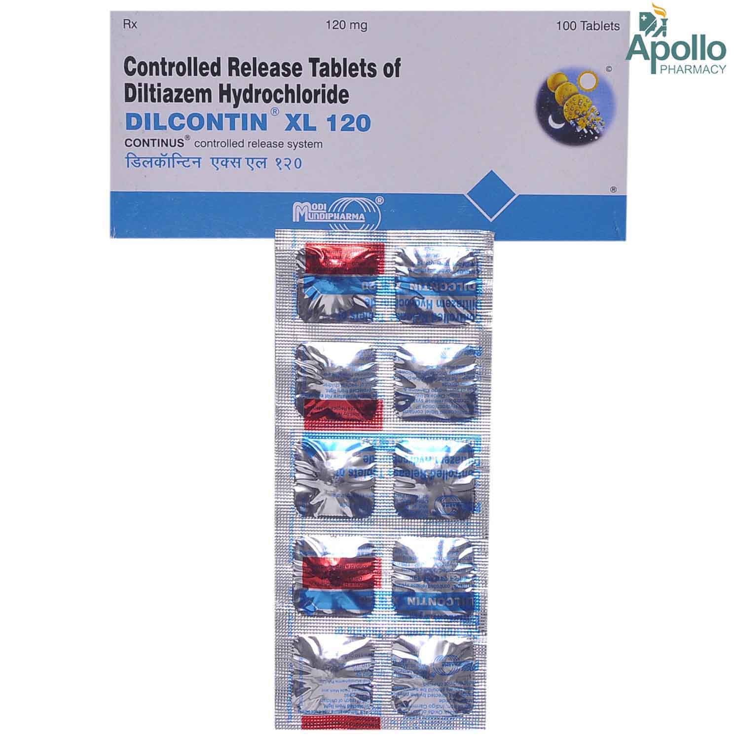 Dilcontin XL 120 Tablet 10's, Pack of 10 TabletS Dilcontin XL 120 Tablet 10's, Pack of 10 TabletS