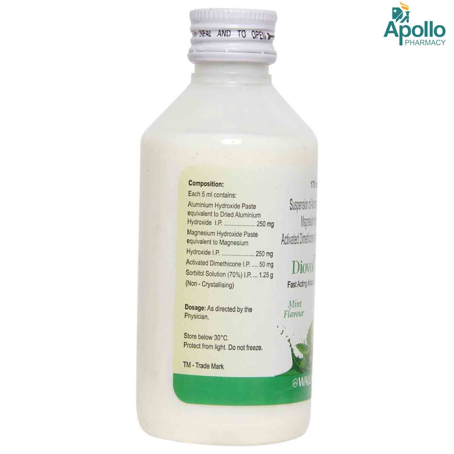 Diovol Sugar Free Mint Oral Solution 170 ml, Pack of 1 ORAL SOLUTION Diovol Sugar Free Mint Oral Solution 170 ml, Pack of 1 ORAL SOLUTION