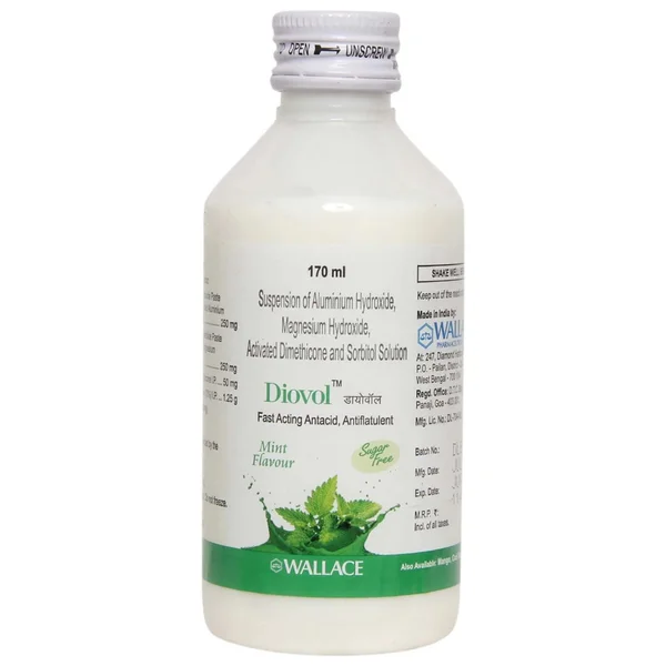 Diovol Sugar Free Mint Oral Solution 170 ml, Pack of 1 ORAL SOLUTION