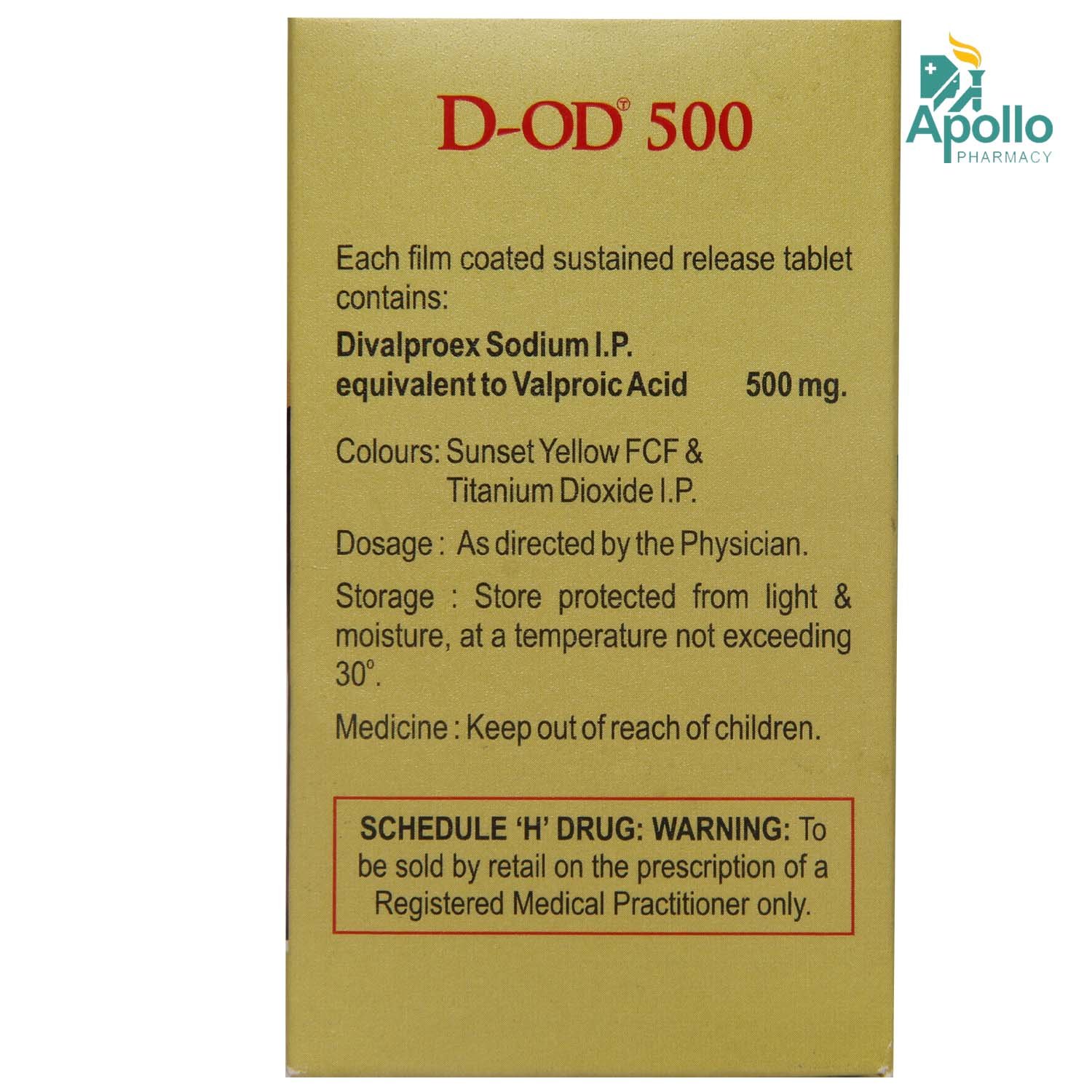 D OD 500 TABLET 10'S , Pack of 10 TabletS D OD 500 TABLET 10'S , Pack of 10 TabletS