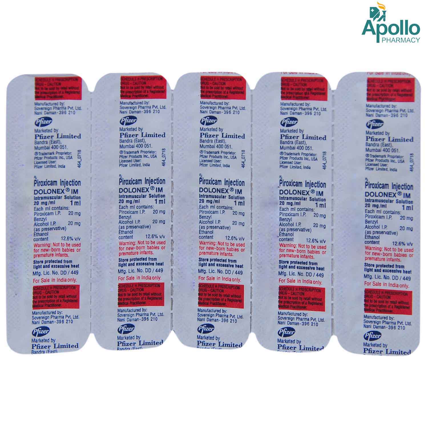 Dolonex IM 20 mg Injection 1 ml, Pack of 1 Injection Dolonex IM 20 mg Injection 1 ml, Pack of 1 Injection