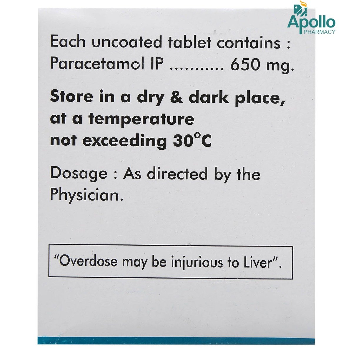 Dolopar-650 Tablet 15's, Pack of 15 TABLETS Dolopar-650 Tablet 15's, Pack of 15 TABLETS