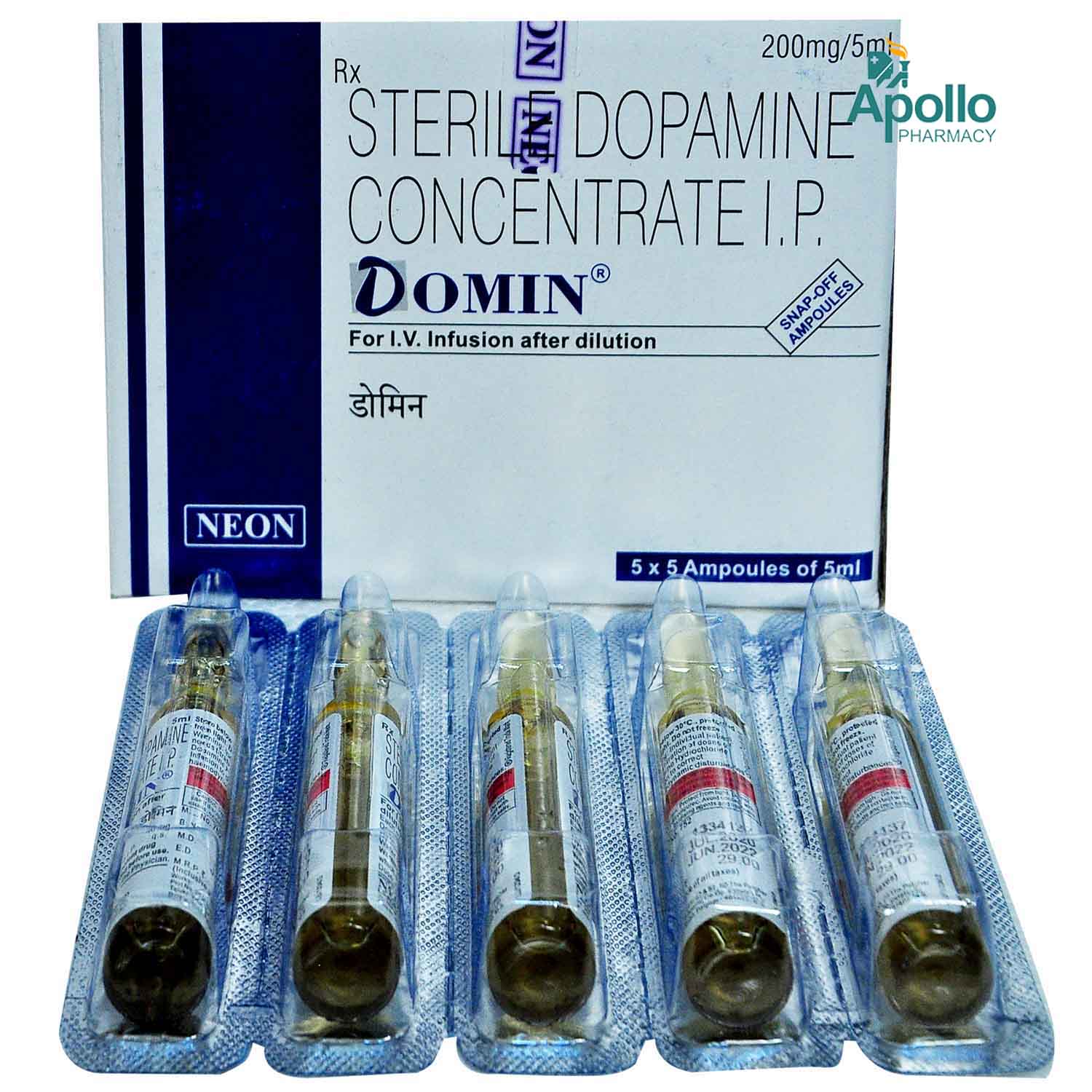 Domin 200 mg Injection 5 ml, Pack of 1 Injection Domin 200 mg Injection 5 ml, Pack of 1 Injection