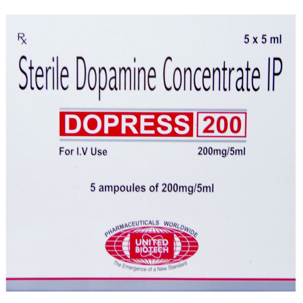 Dopress 200 mg Injection 5 ml, Pack of 1 Injection Dopress 200 mg Injection 5 ml, Pack of 1 Injection