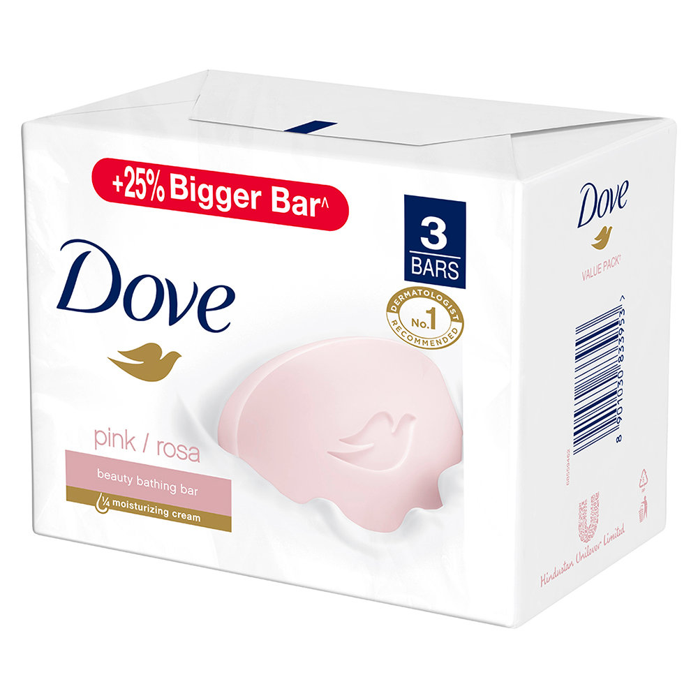 Dove Pink Beauty Bathing Bar, 375 gm (3 x 125 gm), Pack of 1 Dove Pink Beauty Bathing Bar, 375 gm (3 x 125 gm), Pack of 1