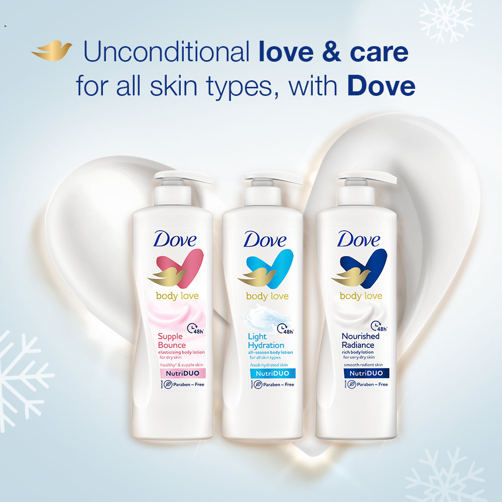 Dove Body Love Nourished Radiance Body Lotion 400 ml | With Plant Based Moisturizers | With Nutri Duo | 48 Hr Long Lasting Hydration | Gives Smooth Radiant Skin | For Very Dry Skin, Pack of 1 Dove Body Love Nourished Radiance Body Lotion 400 ml | With Plant Based Moisturizers | With Nutri Duo | 48 Hr Long Lasting Hydration | Gives Smooth Radiant Skin | For Very Dry Skin, Pack of 1