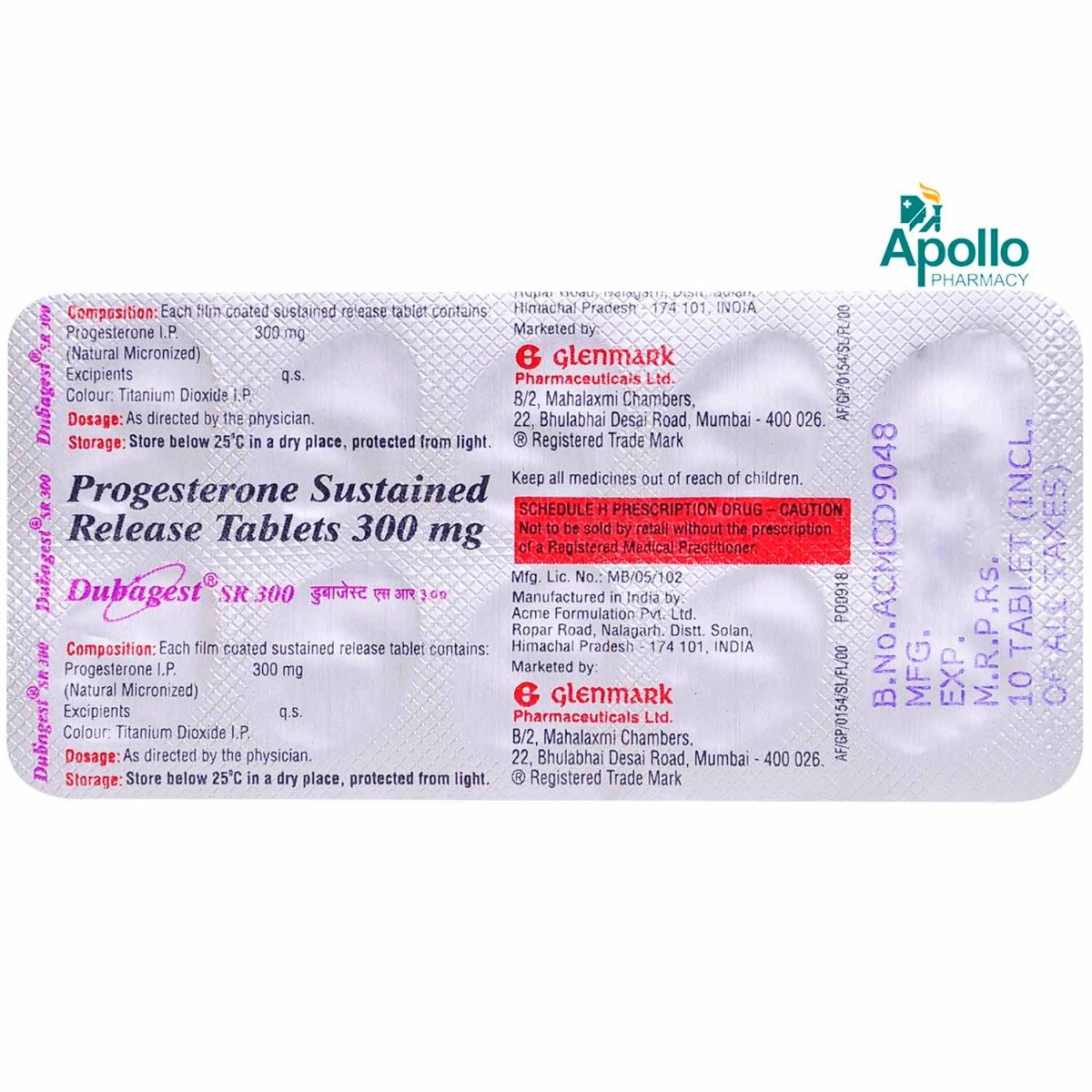 Dubagest SR 300 Tablet 10's, Pack of 10 TABLETS Dubagest SR 300 Tablet 10's, Pack of 10 TABLETS