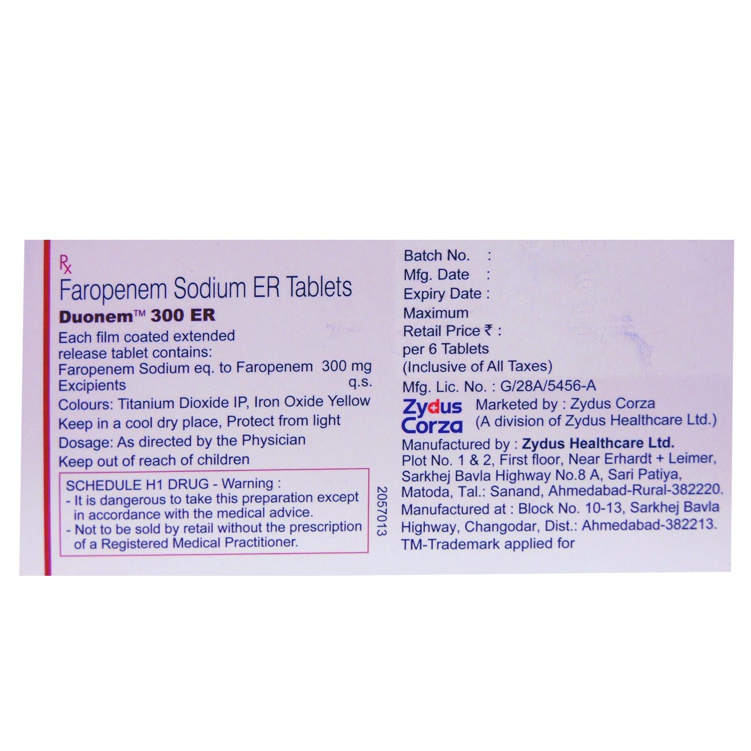 Duonem ER Tablet 6's, Pack of 6 TABLETS Duonem ER Tablet 6's, Pack of 6 TABLETS