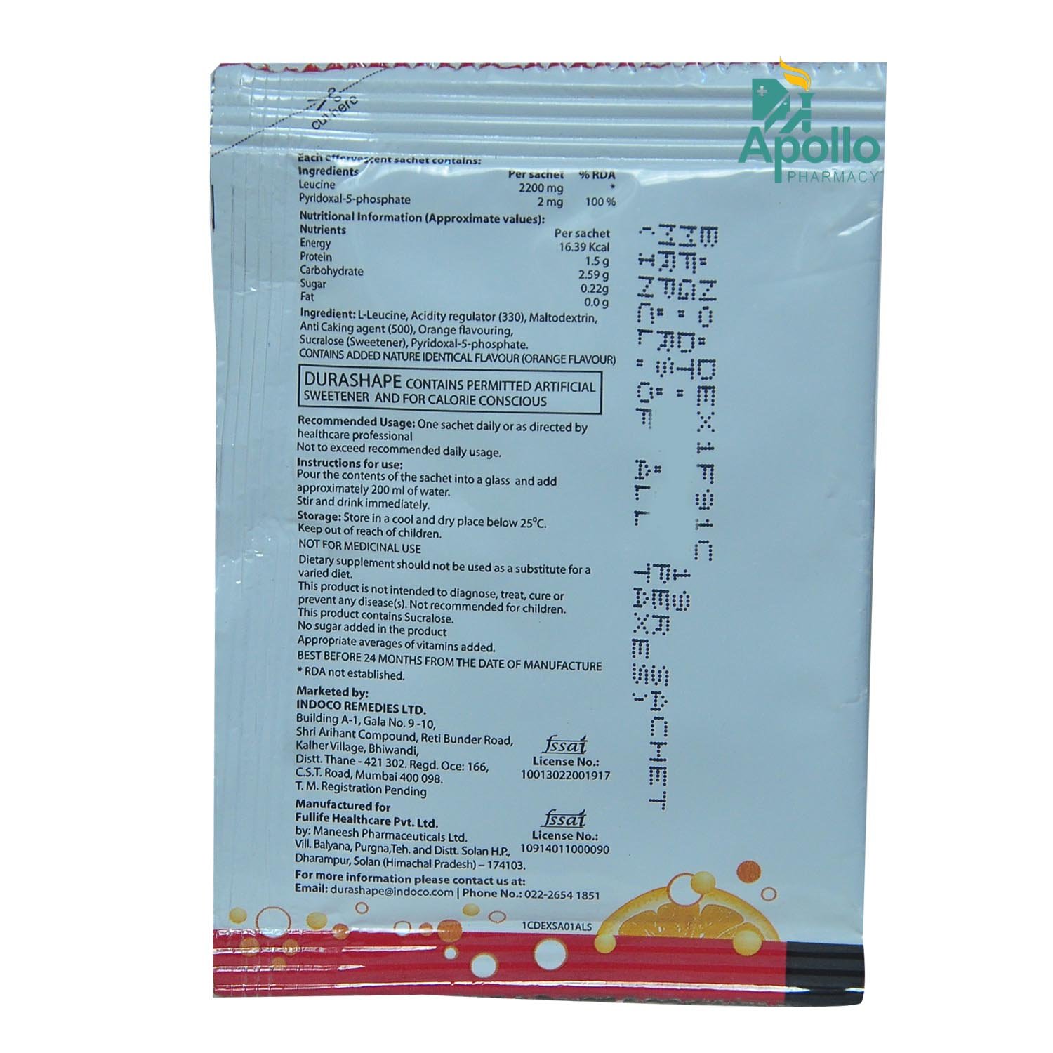 Durashape Orange Effervescent Granules 4.5 gm, Pack of 1 GRANULES Durashape Orange Effervescent Granules 4.5 gm, Pack of 1 GRANULES