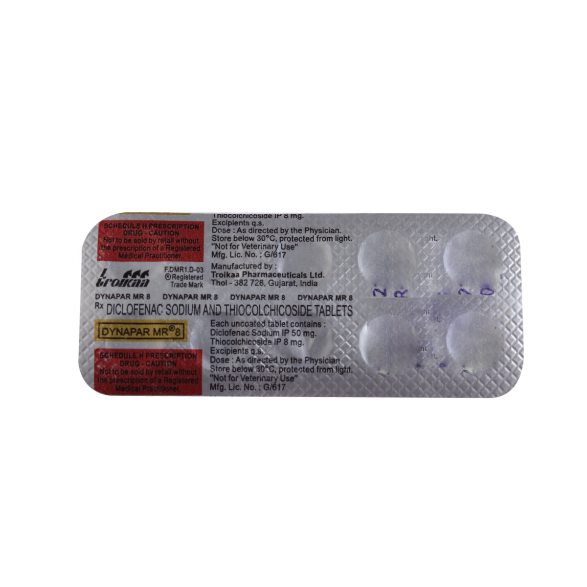 Dynapar MR 8 mg Tablet 10's, Pack of 10 TabletS Dynapar MR 8 mg Tablet 10's, Pack of 10 TabletS