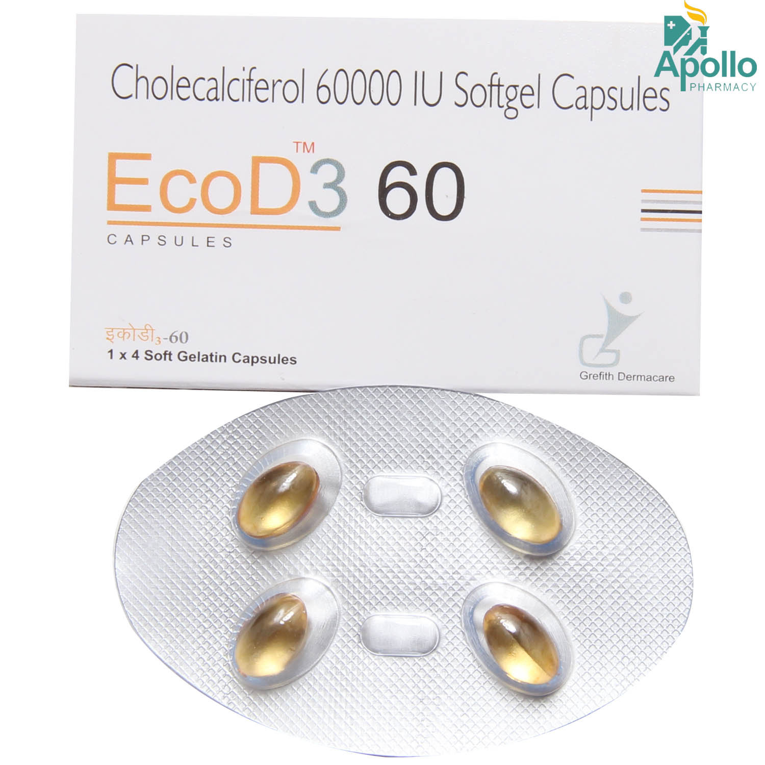 Ecod3 60K Softgel Capsule 4's, Pack of 4 CapsuleS Ecod3 60K Softgel Capsule 4's, Pack of 4 CapsuleS