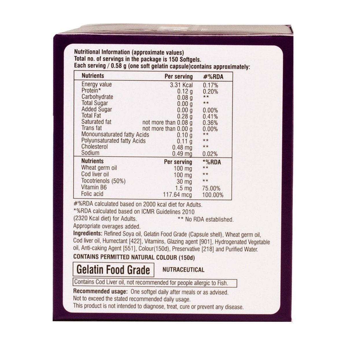 E-Cod Plus New Softgel Capsule 15's, Pack of 15 E-Cod Plus New Softgel Capsule 15's, Pack of 15