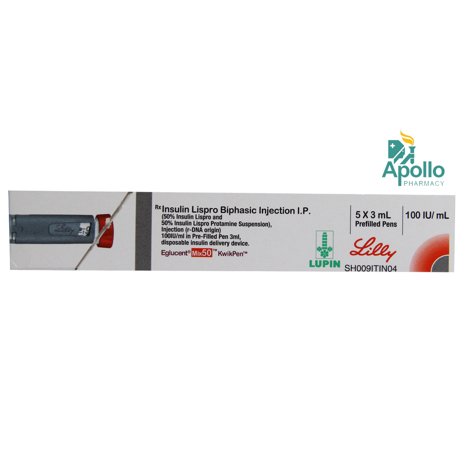 Eglucent Mix50 Kwikpen 100IU/ml Injection, Pack of 1 INSULIN PEN Eglucent Mix50 Kwikpen 100IU/ml Injection, Pack of 1 INSULIN PEN