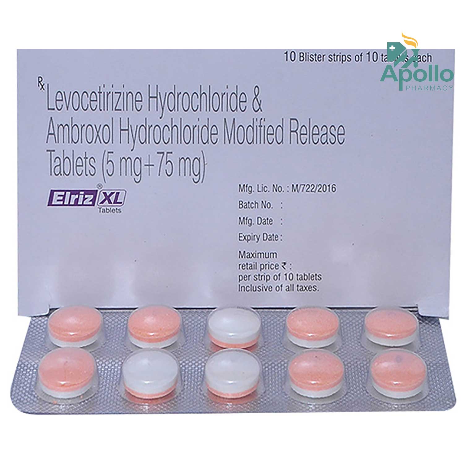 Elriz XL Tablet 10's, Pack of 10 TabletS Elriz XL Tablet 10's, Pack of 10 TabletS