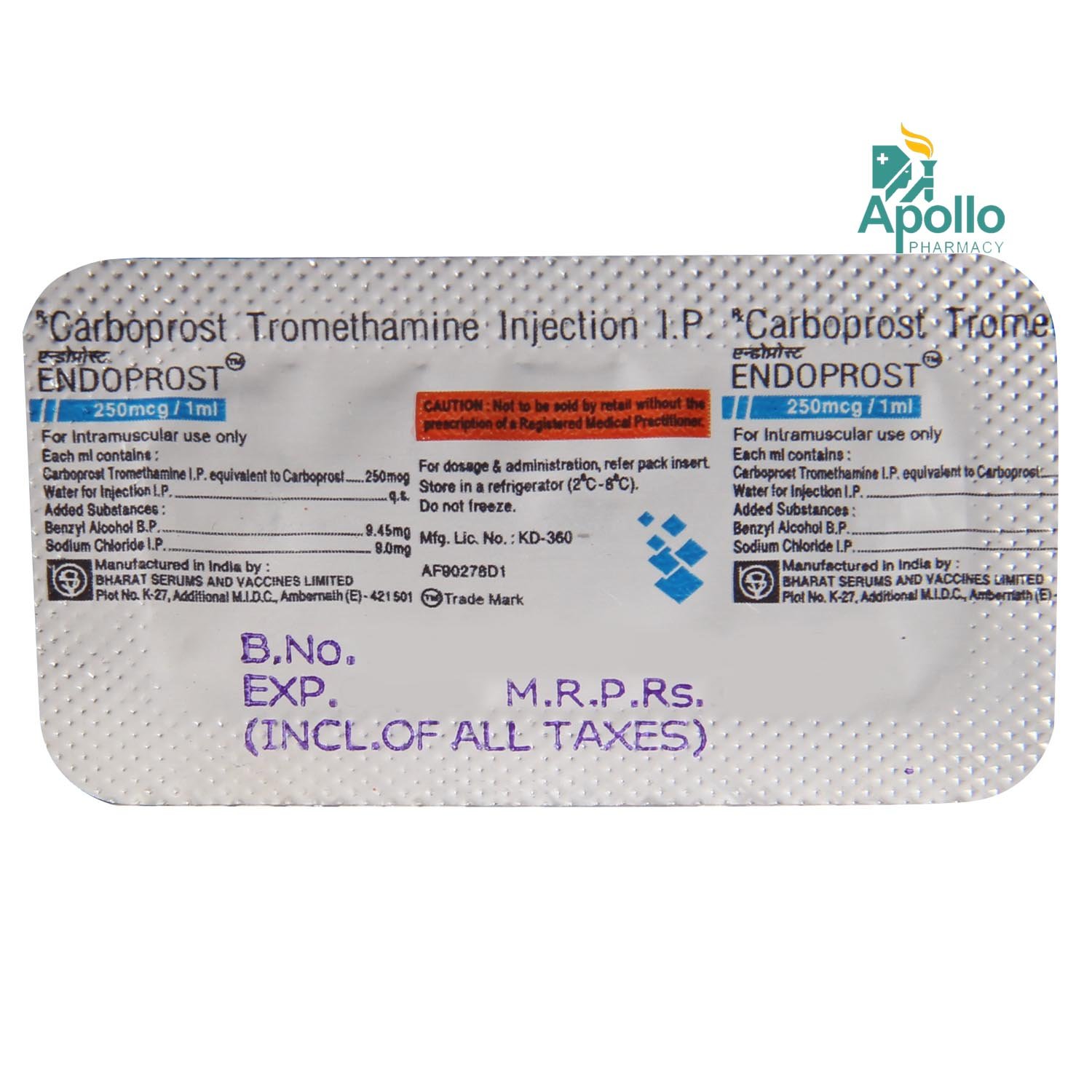 Endoprost 250 mcg Injection 1 ml, Pack of 1 Injection Endoprost 250 mcg Injection 1 ml, Pack of 1 Injection