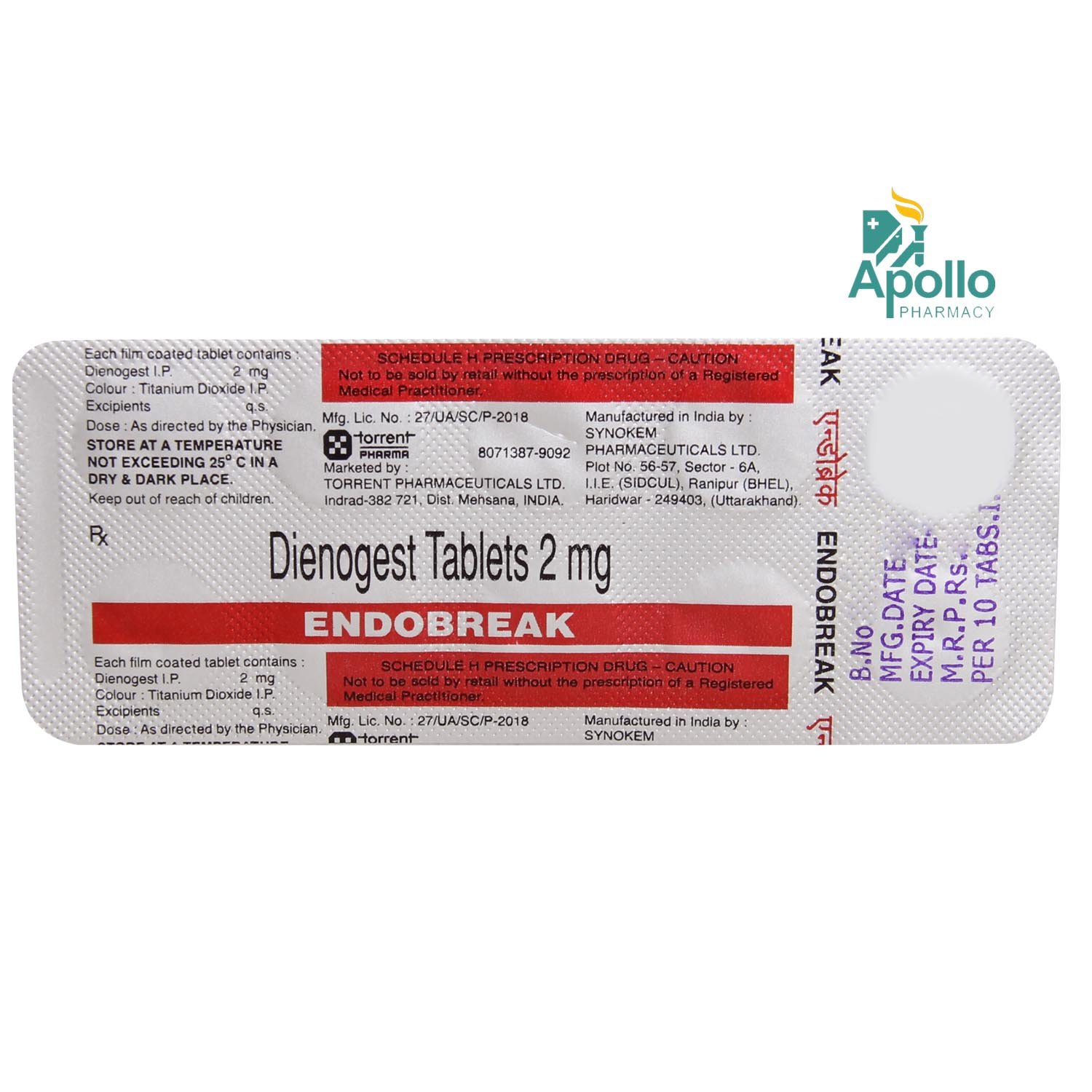 Endobreak 2 mg Tablet 10's, Pack of 10 TabletS Endobreak 2 mg Tablet 10's, Pack of 10 TabletS