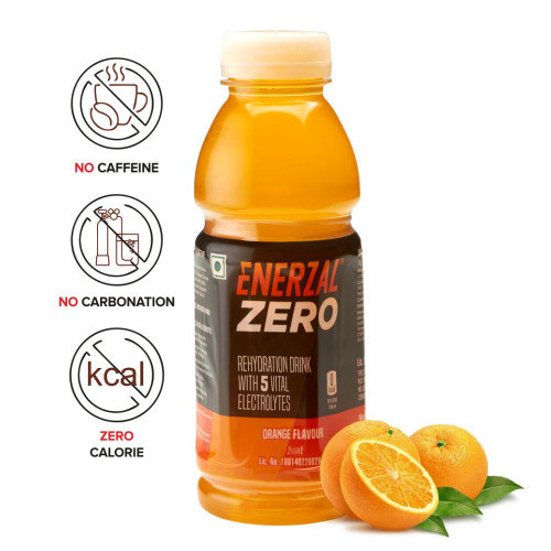 Enerzal Zero Orange Flavour Rehydration Drink, 400 ml, Pack of 1 Enerzal Zero Orange Flavour Rehydration Drink, 400 ml, Pack of 1