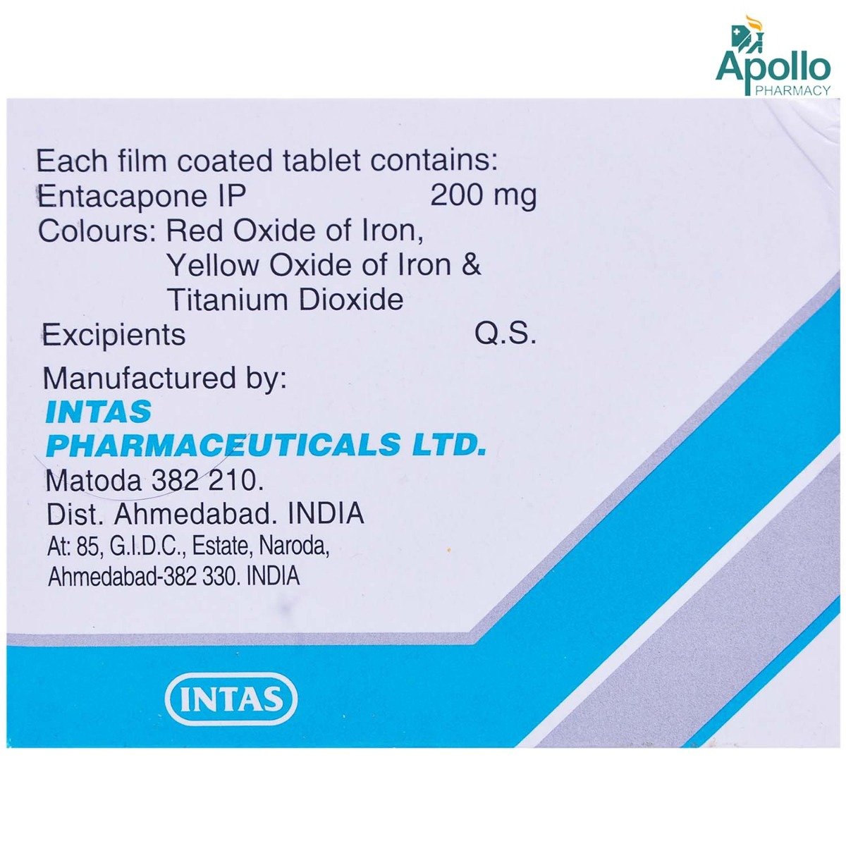 Entacom Tablet 10's, Pack of 10 TABLETS Entacom Tablet 10's, Pack of 10 TABLETS