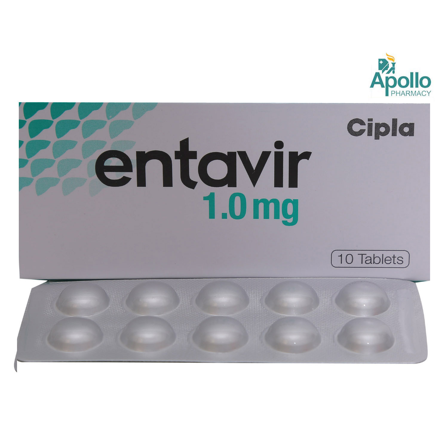 Entavir 1 mg Tablet 10's, Pack of 10 TabletS Entavir 1 mg Tablet 10's, Pack of 10 TabletS