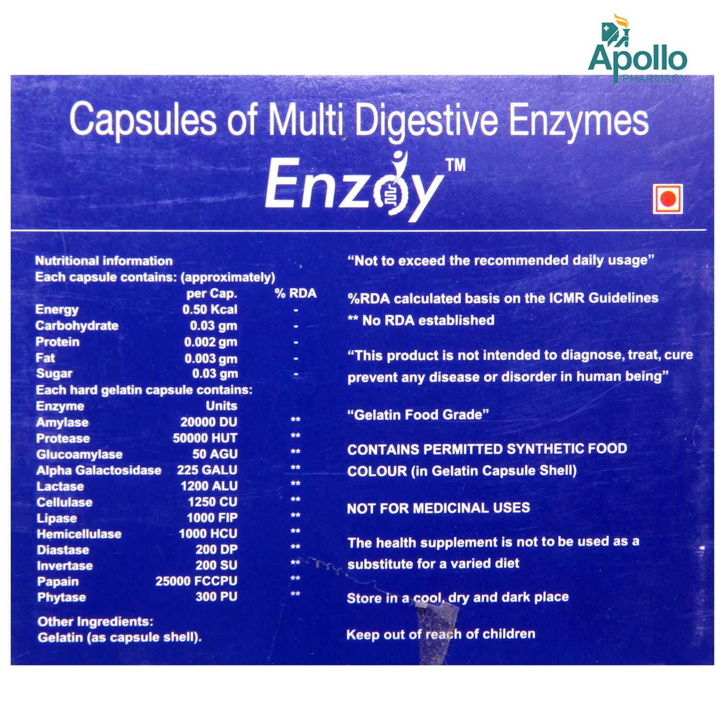 Enzoy Capsule 10's, Pack of 10 CAPSULES Enzoy Capsule 10's, Pack of 10 CAPSULES