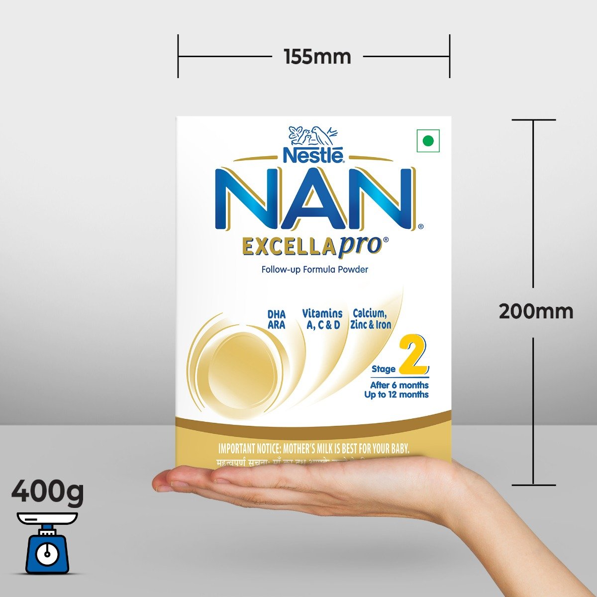 Nestle Nan Excellapro Follow-Up Formula Stage 2 (After 6 Months) Powder, 400 gm Refill Pack, Pack of 1 Nestle Nan Excellapro Follow-Up Formula Stage 2 (After 6 Months) Powder, 400 gm Refill Pack, Pack of 1
