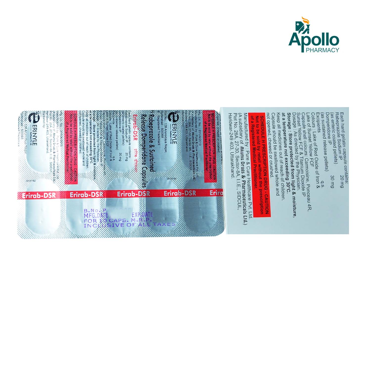 Erirab-DSR Capsule 10's, Pack of 10 Erirab-DSR Capsule 10's, Pack of 10