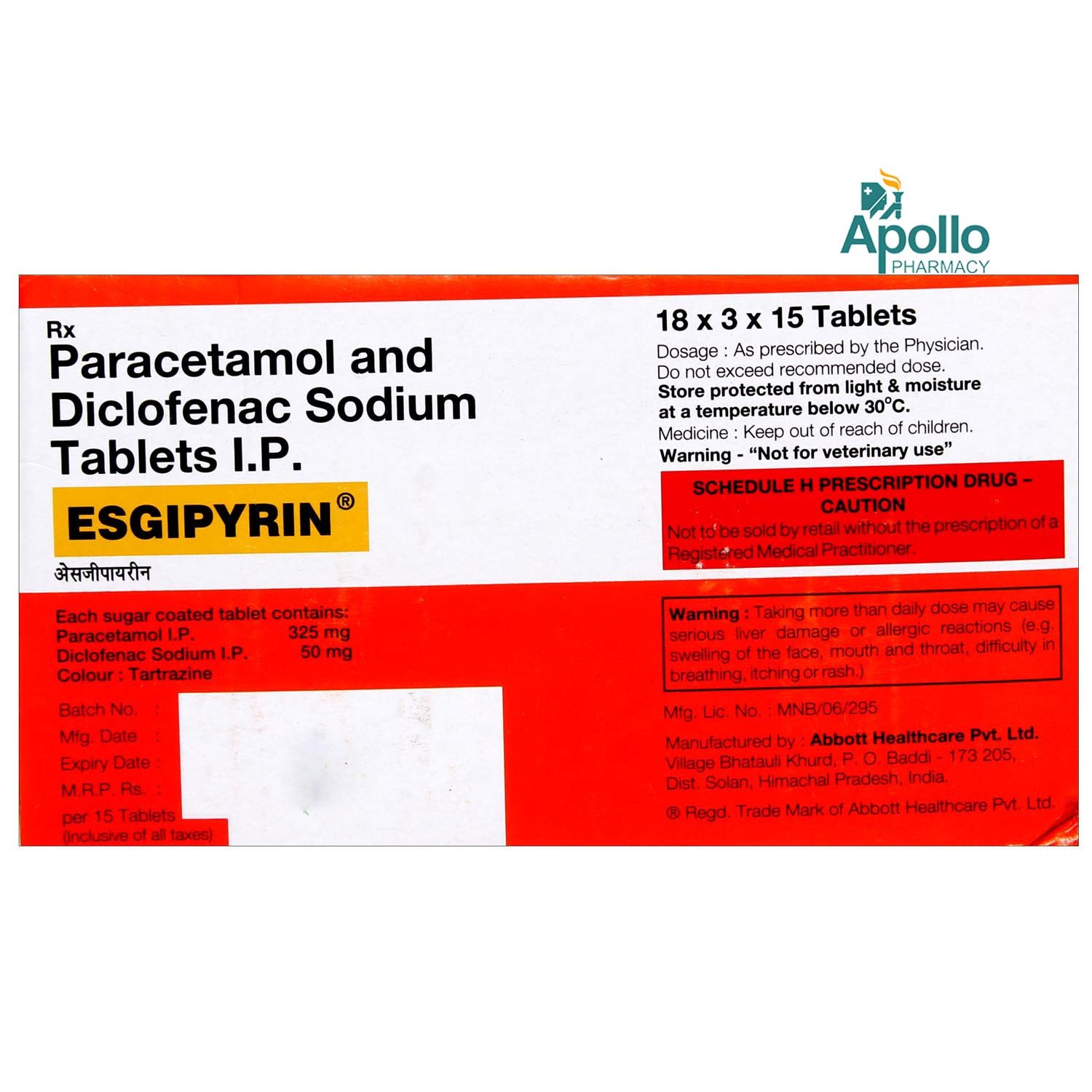 Esgipyrin Tablet 15's, Pack of 15 TABLETS Esgipyrin Tablet 15's, Pack of 15 TABLETS