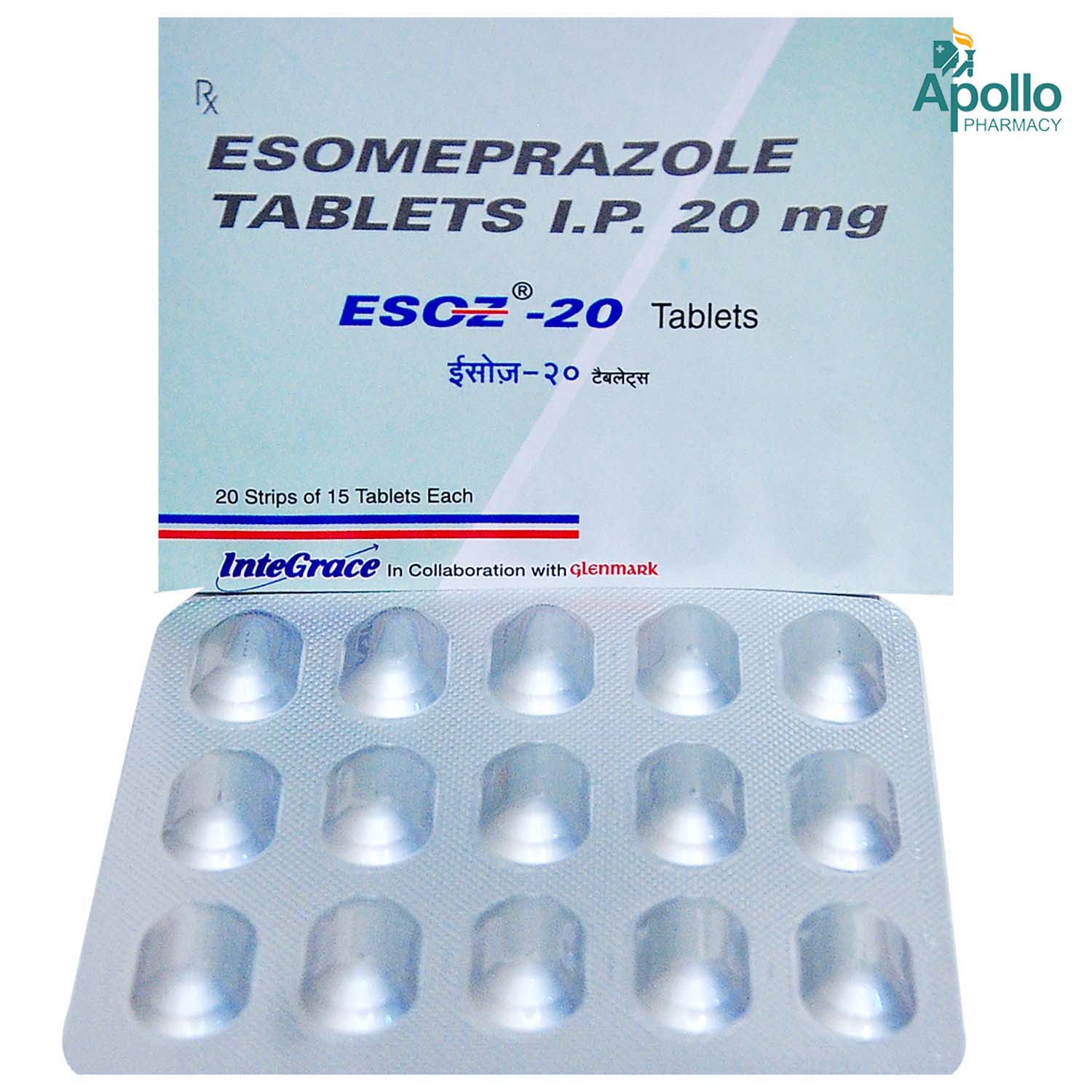 Esoz 20 mg Tablet 15's, Pack of 15 IndiaS Esoz 20 mg Tablet 15's, Pack of 15 IndiaS