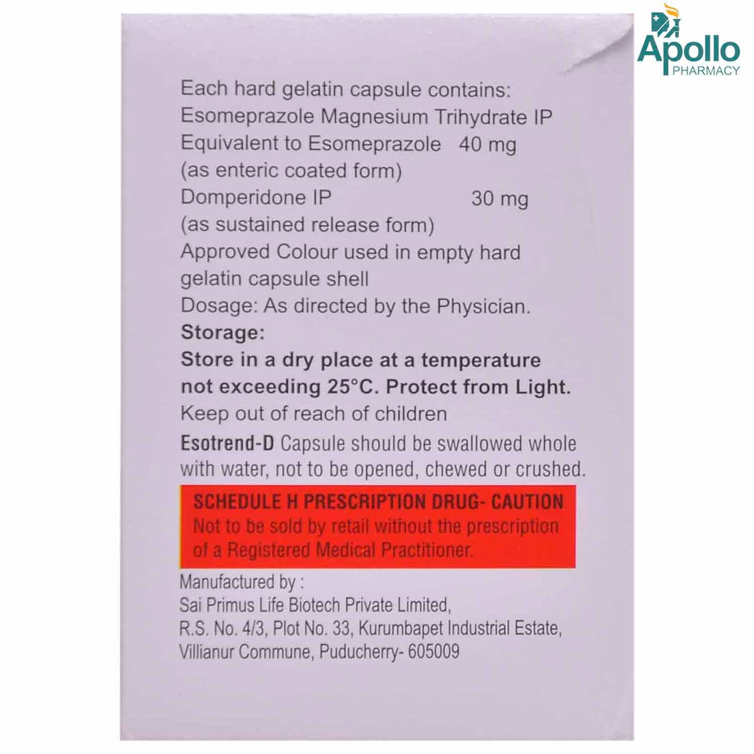 Esotrend D Capsule 10's, Pack of 10 CAPSULES Esotrend D Capsule 10's, Pack of 10 CAPSULES