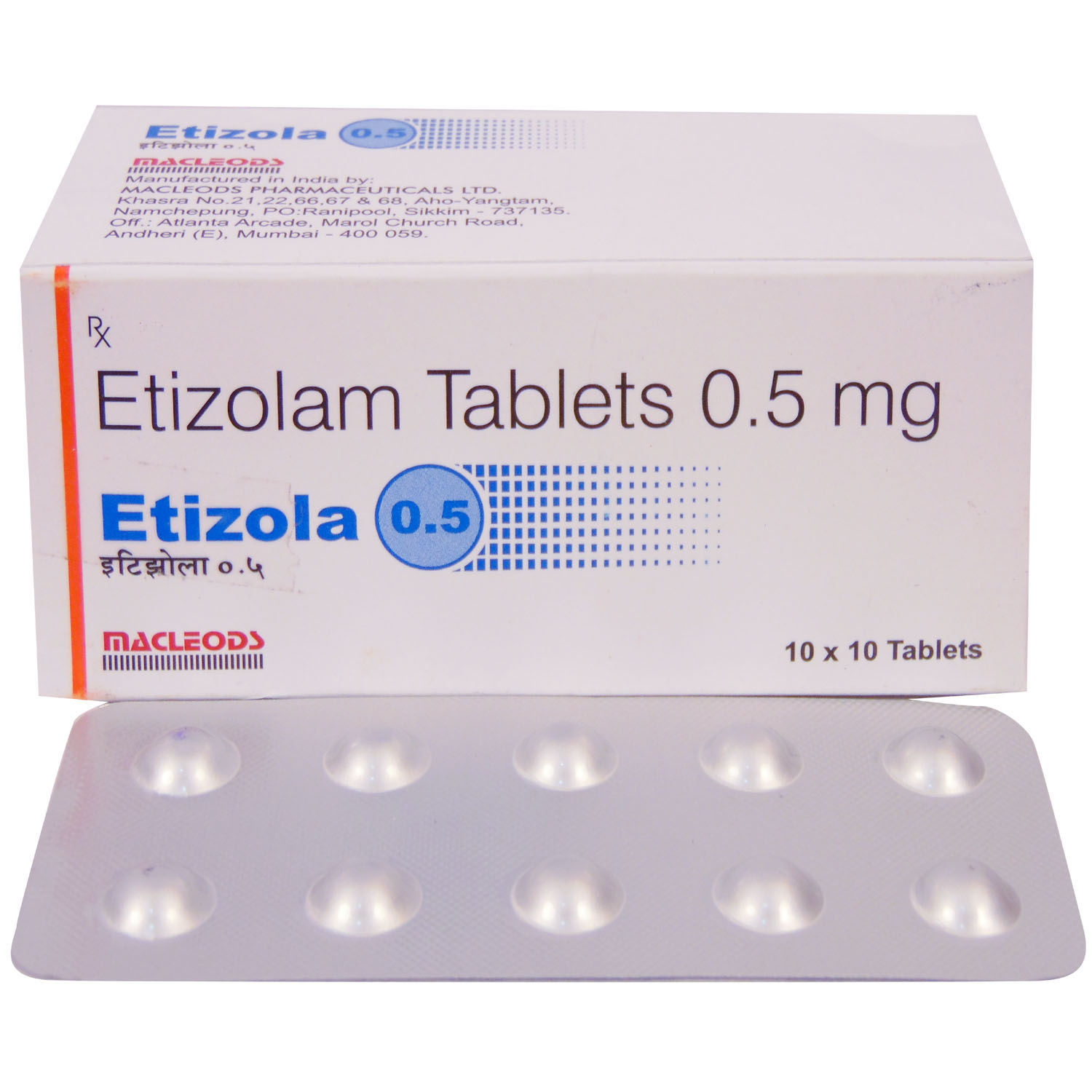 Buy Etizola 0.5 mg Tablet 10's Online