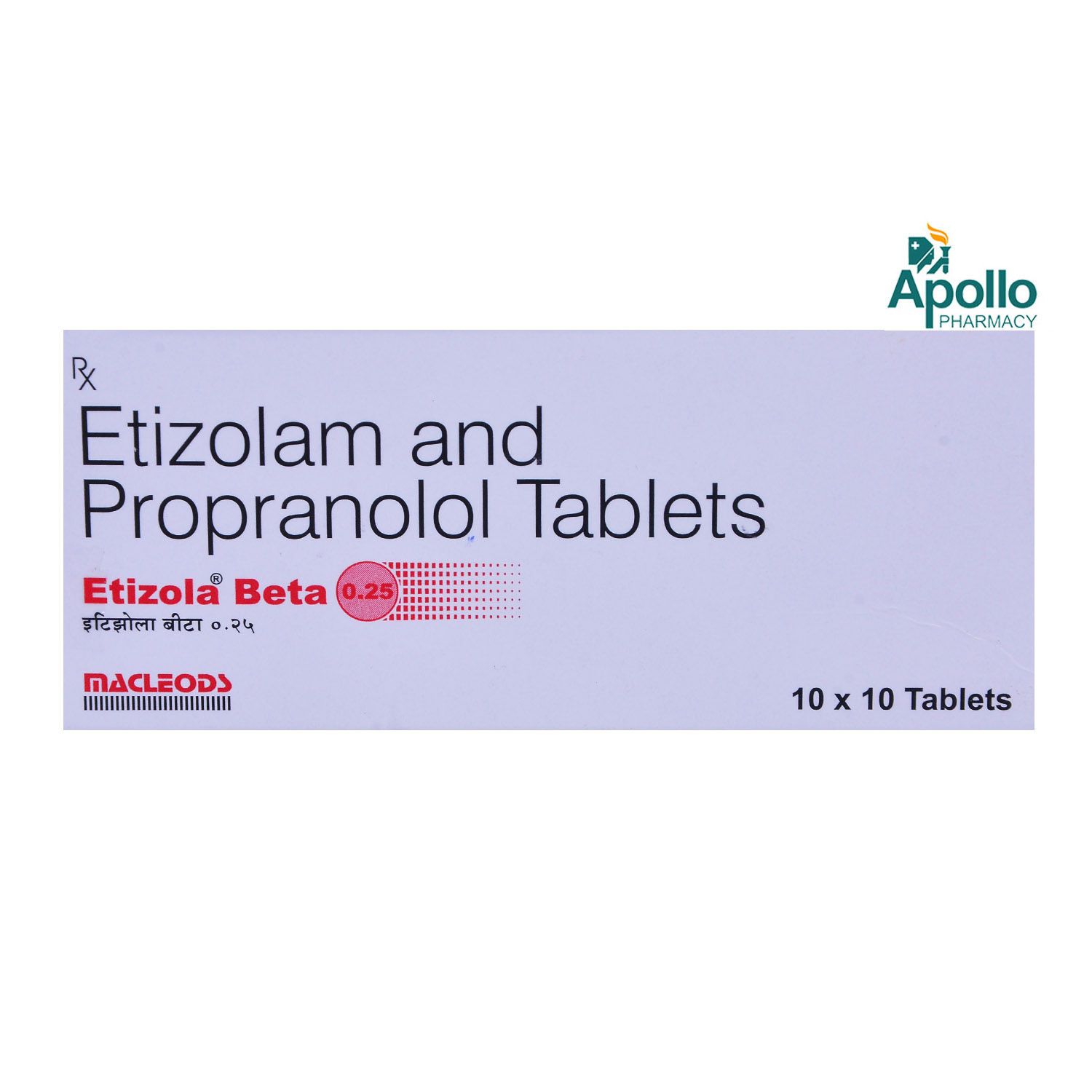 Buy Etizola Beta 0.25 Tablet 10's Online