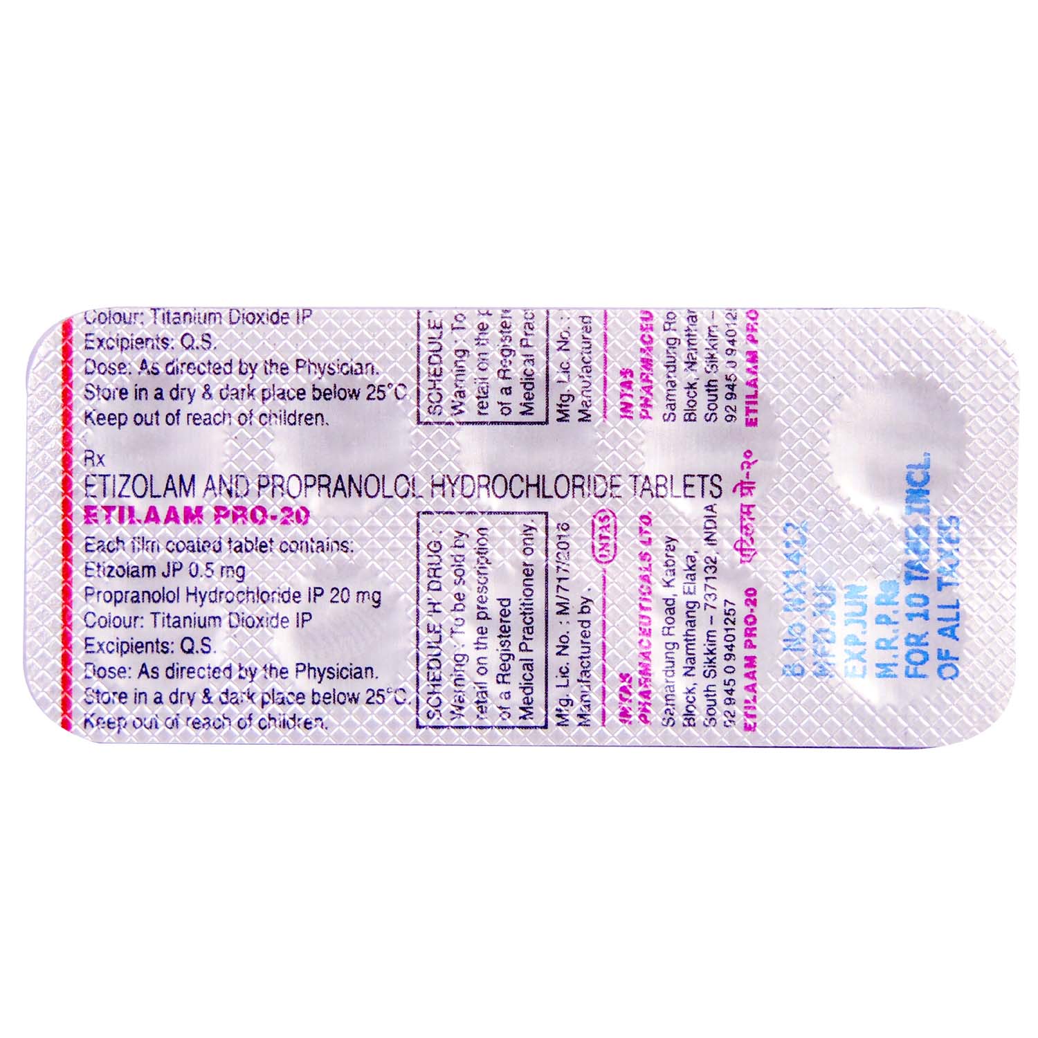 Etilaam PRO 20 Tablet 10's, Pack of 10 TABLETS Etilaam PRO 20 Tablet 10's, Pack of 10 TABLETS