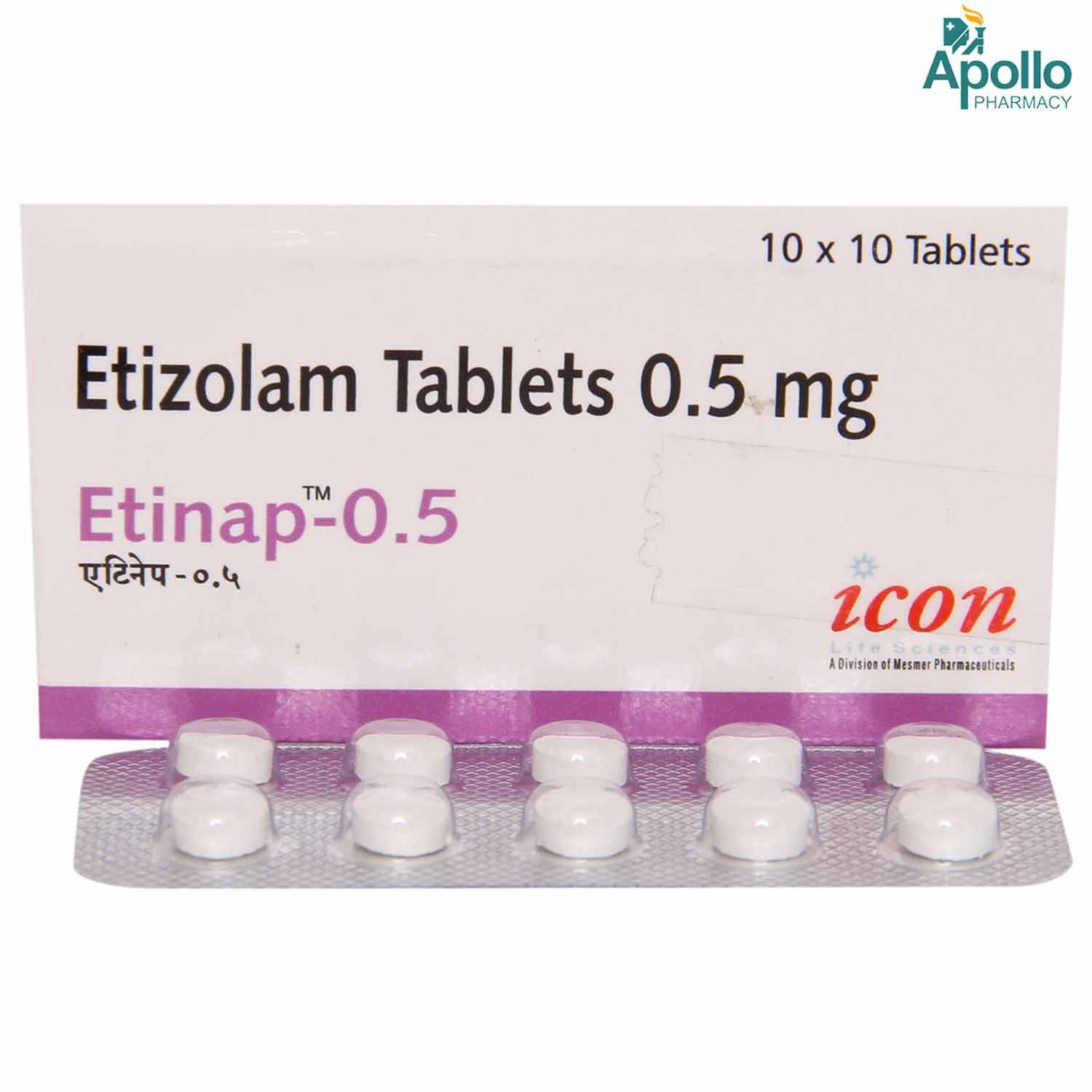 ETINAP 0.5MG TABLET, Pack of 10 TABLETS ETINAP 0.5MG TABLET, Pack of 10 TABLETS