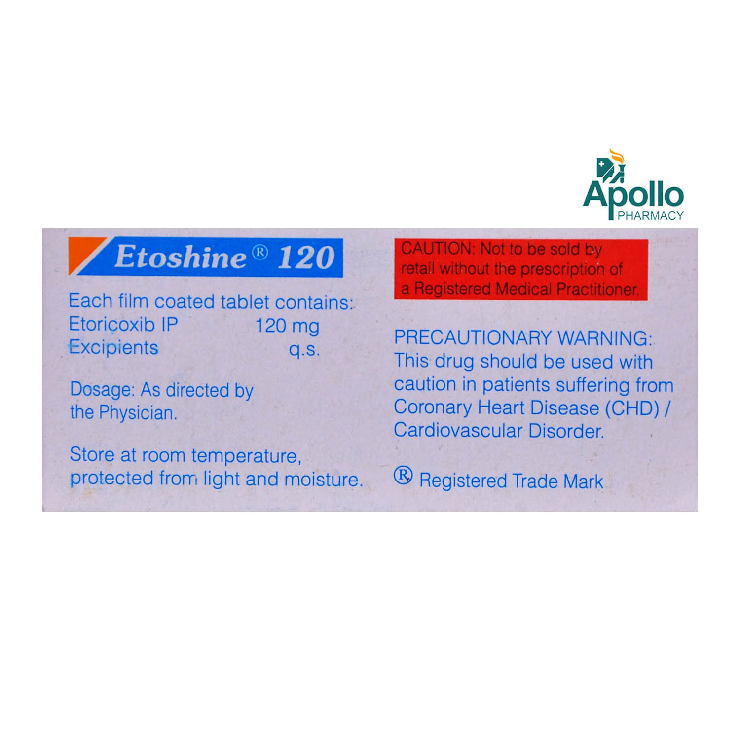 Etoshine 120 Tablet 10's, Pack of 10 TABLETS Etoshine 120 Tablet 10's, Pack of 10 TABLETS