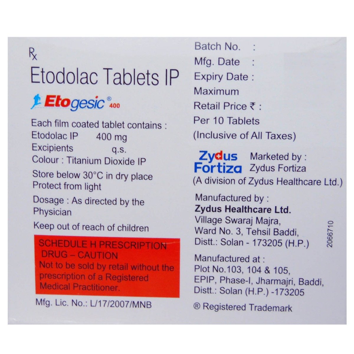 Etogesic Tablet 10's, Pack of 10 TabletS Etogesic Tablet 10's, Pack of 10 TabletS