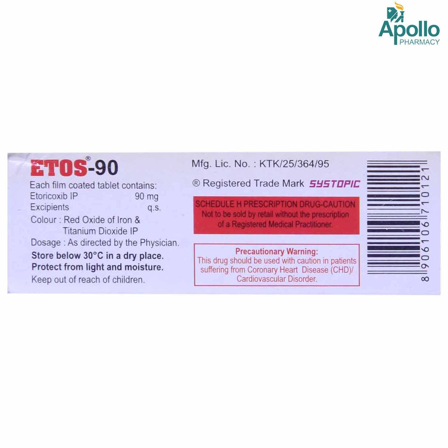 Etos-90 Tablet 10's, Pack of 10 TABLETS Etos-90 Tablet 10's, Pack of 10 TABLETS