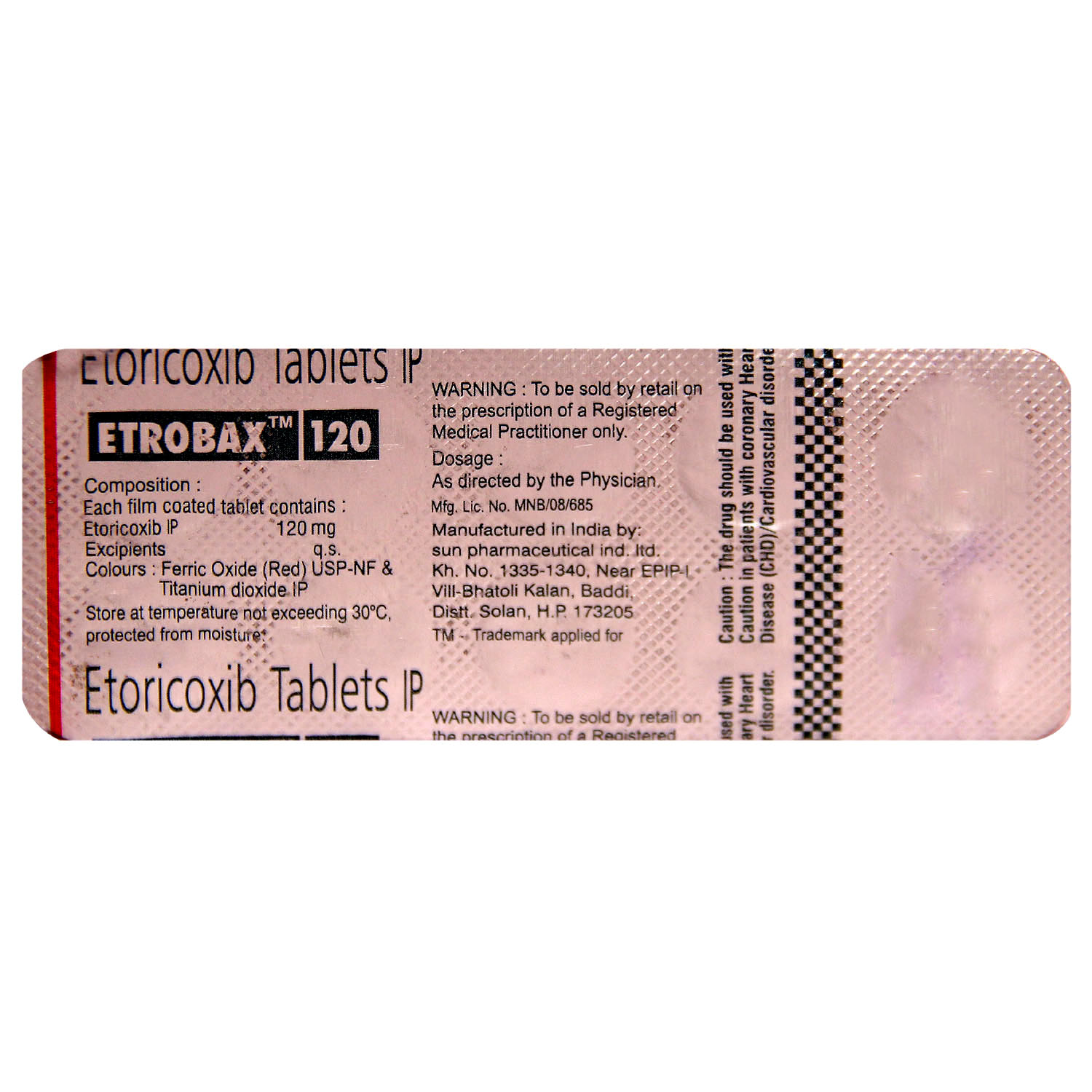 Etrobax 120 Tablet 10's, Pack of 10 TABLETS Etrobax 120 Tablet 10's, Pack of 10 TABLETS