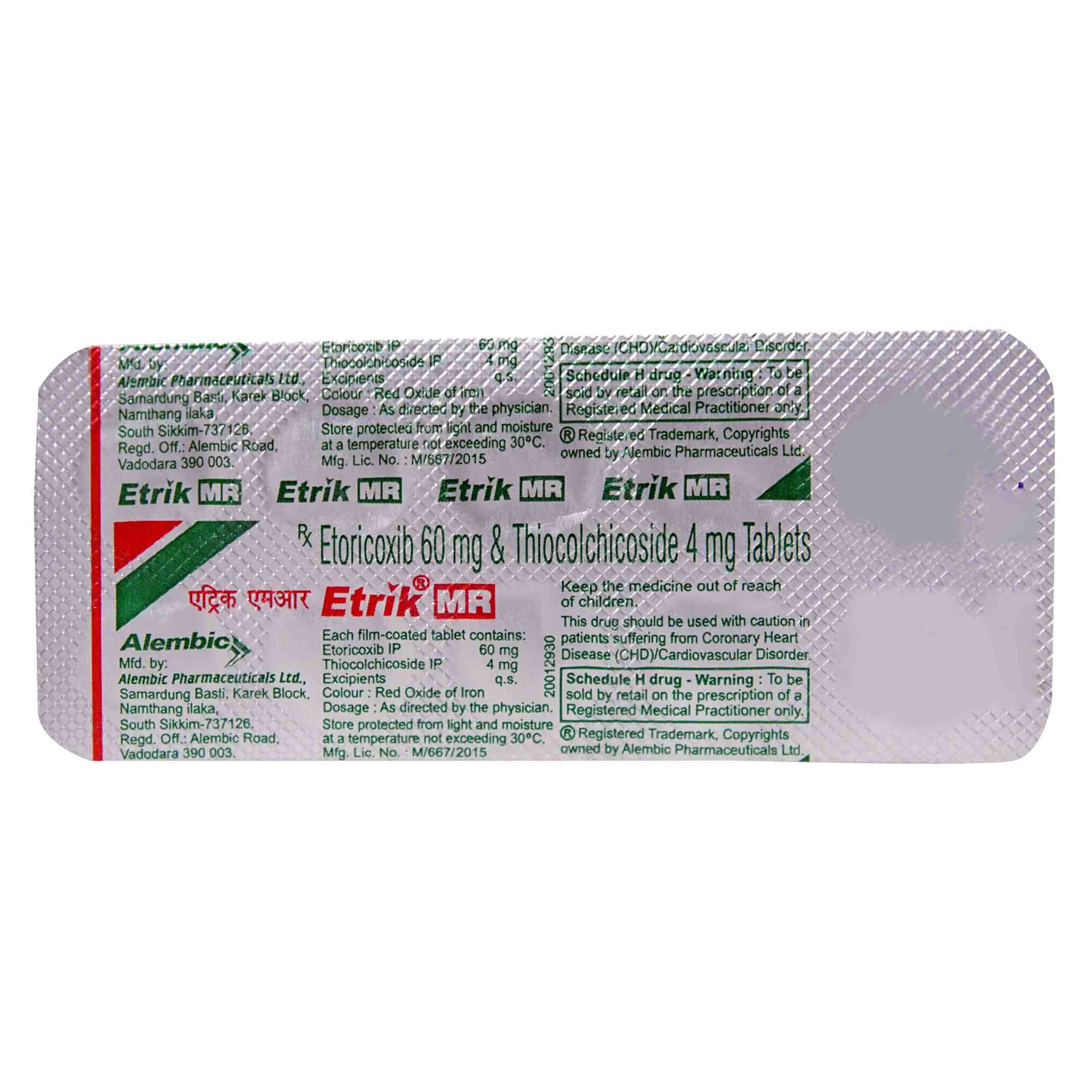 Etrik MR Tablet 10's, Pack of 10 TabletS Etrik MR Tablet 10's, Pack of 10 TabletS