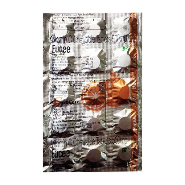 Buy Eucee Sugar Free Orange Chewable Tablet | 19 Minutes Delivery ...