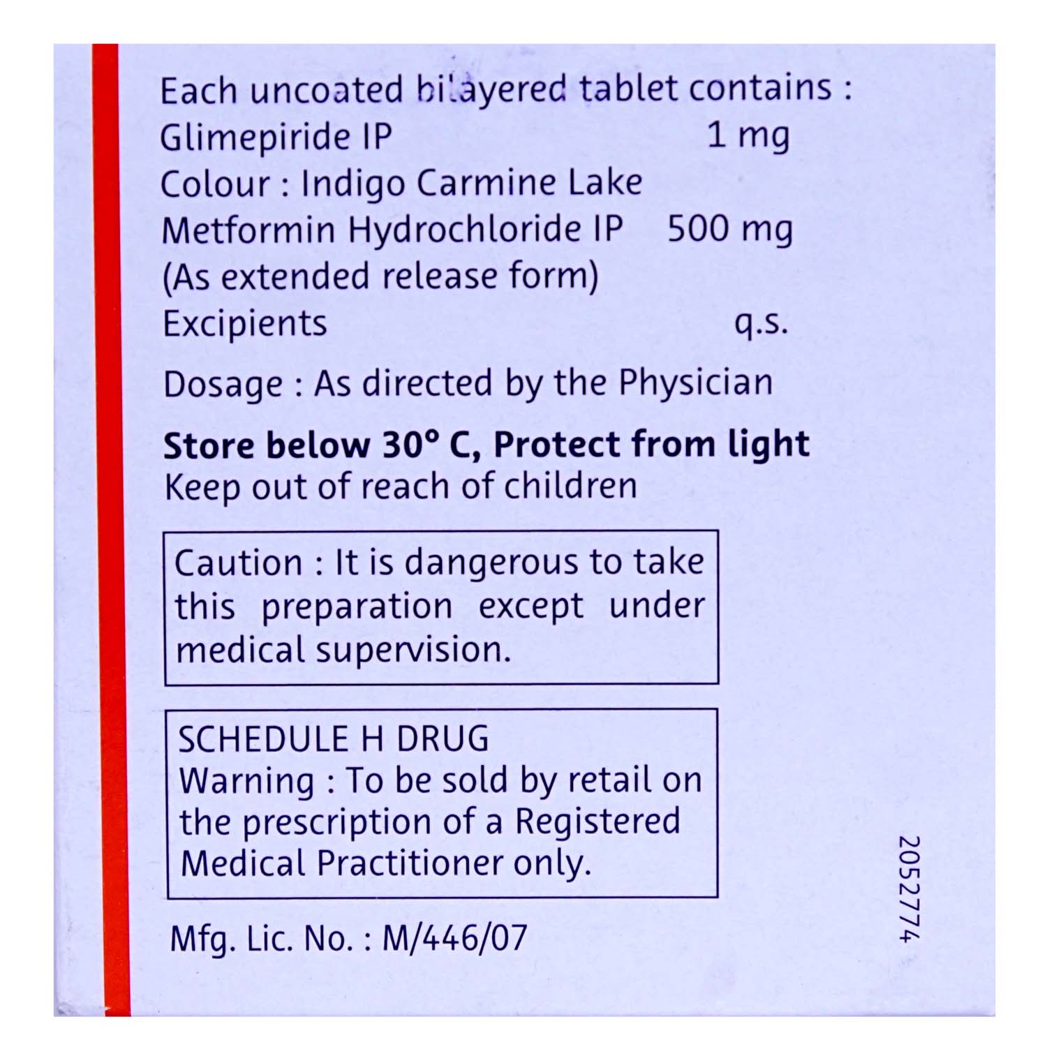 Euglim-M 1 Tablet 10's, Pack of 10 TABLETS Euglim-M 1 Tablet 10's, Pack of 10 TABLETS