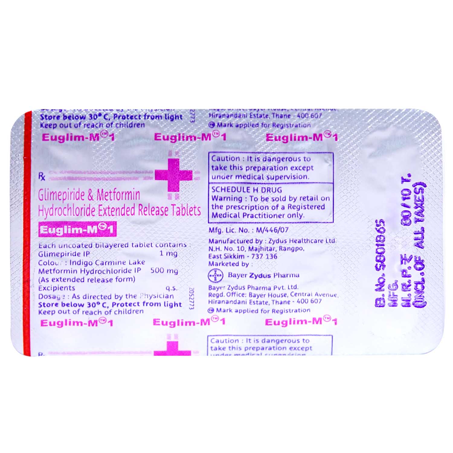 Euglim-M 1 Tablet 10's, Pack of 10 TABLETS Euglim-M 1 Tablet 10's, Pack of 10 TABLETS