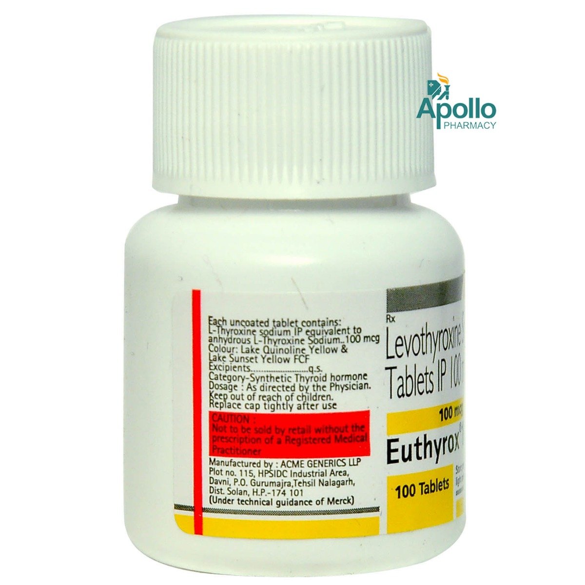 Euthyrox 100 Tablet 100's, Pack of 1 TABLET Euthyrox 100 Tablet 100's, Pack of 1 TABLET