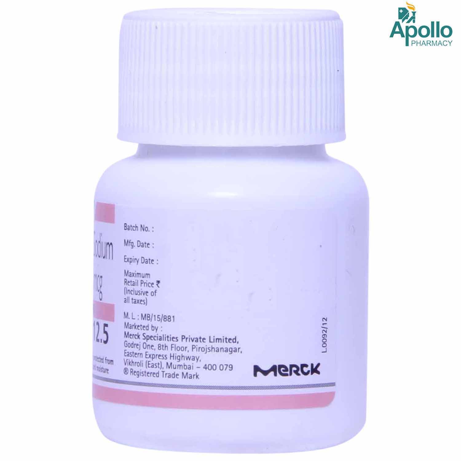 Euthyrox 12.5 Tablet 100's, Pack of 1 TABLET Euthyrox 12.5 Tablet 100's, Pack of 1 TABLET