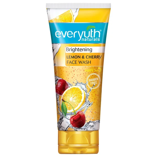 Everyuth Brightening Lemon &amp; Cherry Face Wash 100 gm | Fights Tanning | Brightens Skin | For All Skin Type, Pack of 1