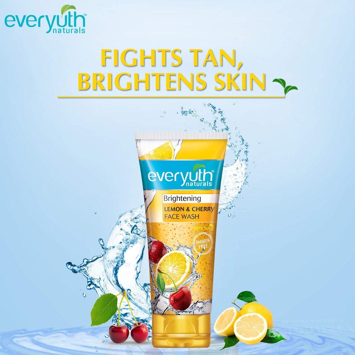 Everyuth Brightening Lemon & Cherry Face Wash 100 gm | Fights Tanning | Brightens Skin | For All Skin Type, Pack of 1 Everyuth Brightening Lemon & Cherry Face Wash 100 gm | Fights Tanning | Brightens Skin | For All Skin Type, Pack of 1