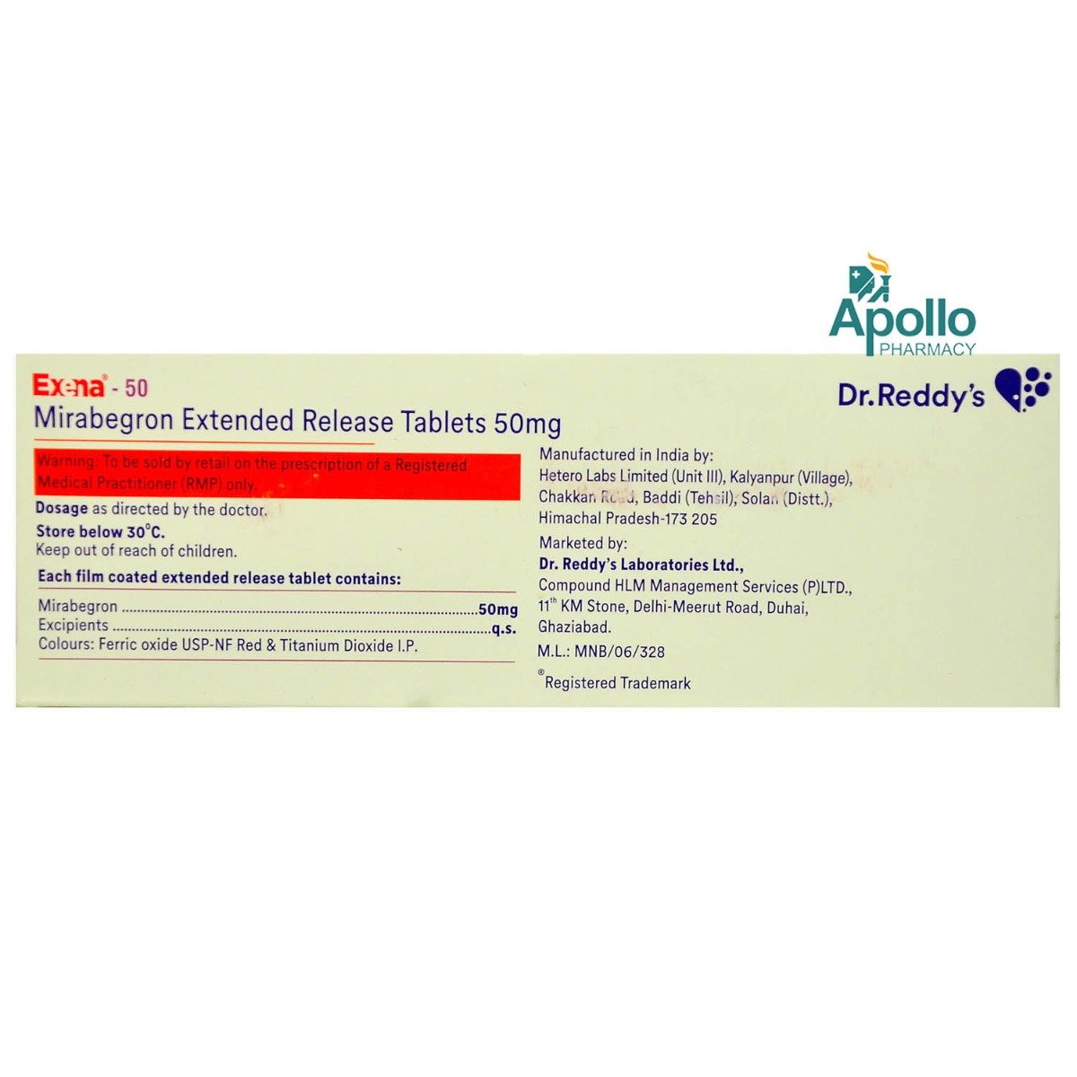 Exena-50 Tablet 10'S, Pack of 10 TABLETS Exena-50 Tablet 10'S, Pack of 10 TABLETS