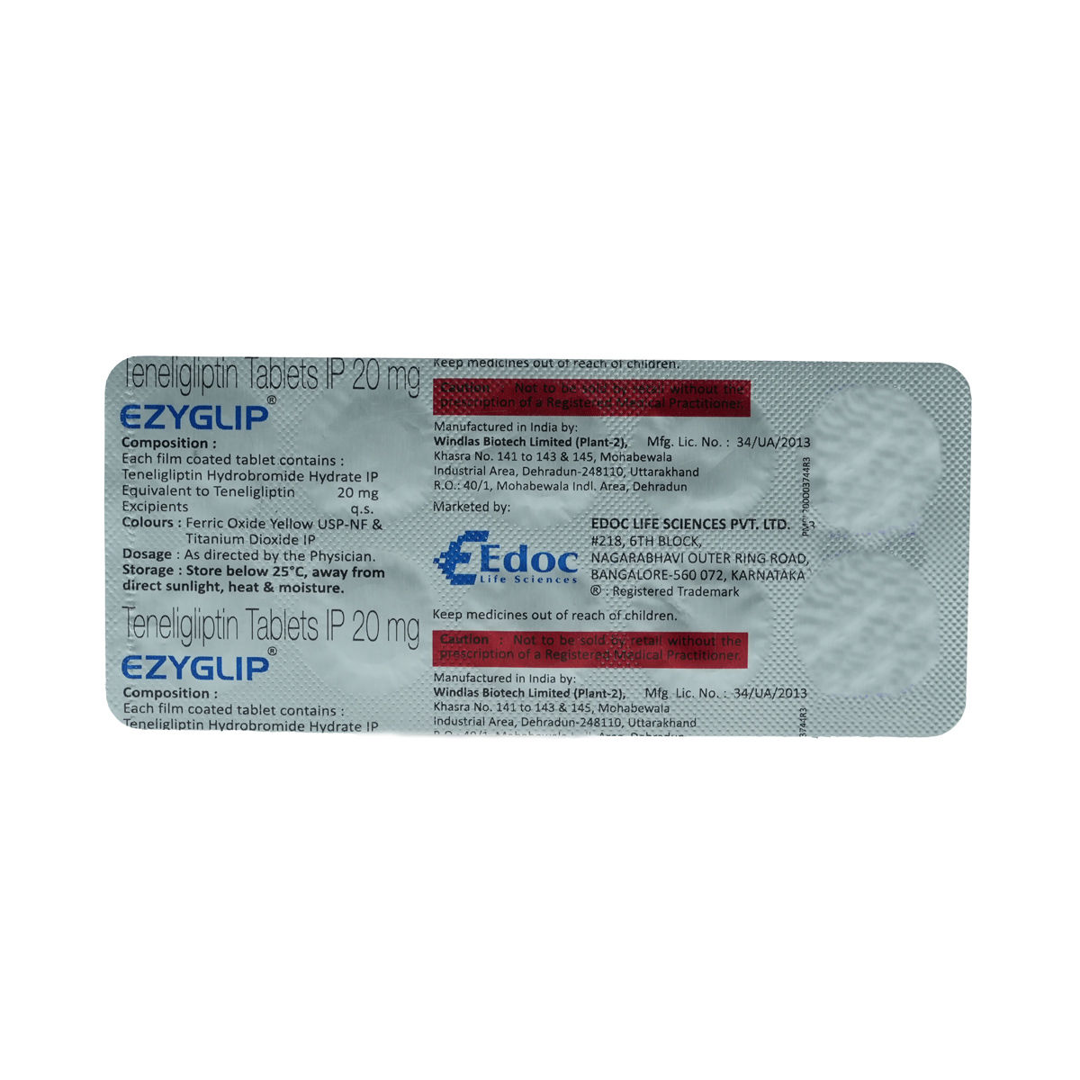 Buy EZYGLIP 20MG TABLET 10'S Online